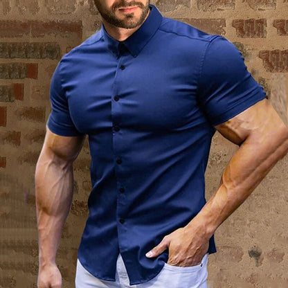 💎 55% OFF! 💎 Pousbo® Men's Non-Iron Button-Up Shirt – Wrinkle-Resistant, Breathable & Ready for Office or Night Out 👔✨