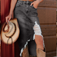👖 LIMITED-TIME 50% OFF! ✨ Women's Ripped Denim Midi Skirt – High-Waist, Distressed, Asymmetrical 🌀