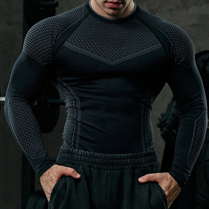 💎 52% OFF! 💎 Men's Long Sleeve Workout T-Shirt – Slim Fit, 4-Way Stretch & Moisture-Wicking for Gym & Training 🏋️‍♂️🔥