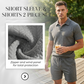 👔 LIMITED-TIME 50% OFF! ✨ Men's 2-Piece Set – Diamond Print, Collared Top, Shorts, Comfort Fit ✨