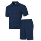 👔 LIMITED-TIME 50% OFF! ✨ Men's 2-Piece Set – Diamond Print, Collared Top, Shorts, Comfort Fit ✨