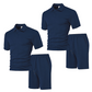 👔 LIMITED-TIME 50% OFF! ✨ Men's 2-Piece Set – Diamond Print, Collared Top, Shorts, Comfort Fit ✨