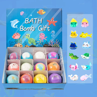 🎉 50% OFF! 🧼 Fizzy Fun Kids’ Bath Bomb Gift Set – 12 Colorful, Skin-Safe Bath Bombs with Surprise Sea Animal Toys Inside! 🌈🛁