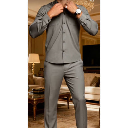 💎 55% OFF! 💎 Men's 2-Piece Solid Color Walking Suit Set – Modern Loose Fit, Wrinkle-Resistant & Effortlessly Stylish 👕👖