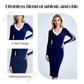 👗50% OFF! Women's Casual V-Neck Spliced Long Sleeve Bodycon Dress – Sporty Stripe Detail & Flattering Fit for Every Season! 🌟