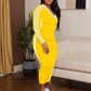 👗50% OFF! Women's Casual V-Neck Spliced Long Sleeve Bodycon Dress – Sporty Stripe Detail & Flattering Fit for Every Season! 🌟