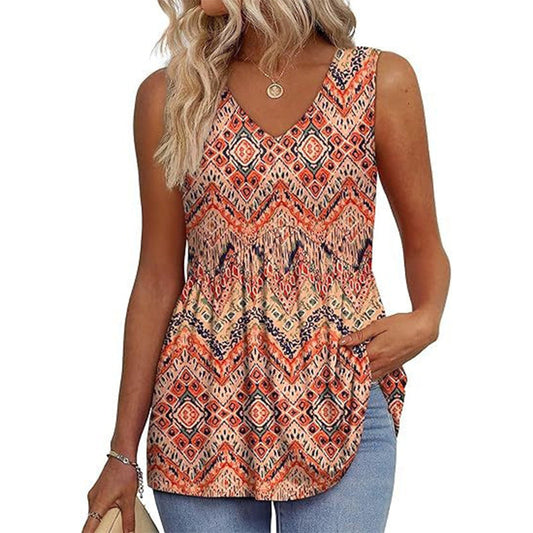 👕 LIMITED-TIME 50% OFF! ✨ Women's Sleeveless Top – V-Neck, A-Line, Lightweight Polyester, Elegant 🍂