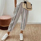 👖 LIMITED-TIME 50% OFF! 💥 Striped Linen Cotton Trousers for Women – Elastic Waist, Wide Leg, Breathable ✨