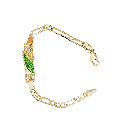 💎 60% OFF! 💎 Figaro Link Bracelet – Unisex Gold-Tone Chain with Religious Icons, Durable & Hypoallergenic (3 Finishes) ⛓️🙏