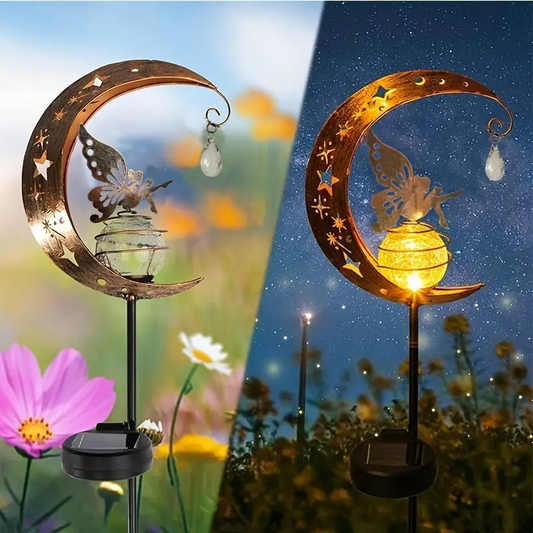 💎 50% OFF! 💎 Solar Fairy Moon Garden Stake Light – Auto-On, Weather-Resistant & Enchanting Warm Glow (Bronze) 🌙✨