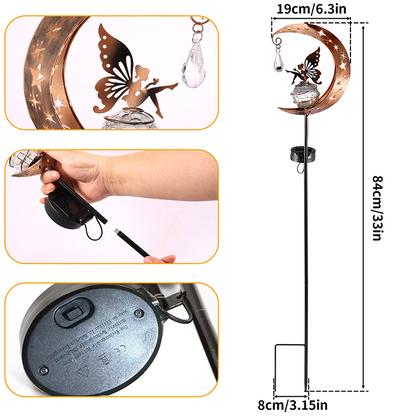 💎 50% OFF! 💎 Solar Fairy Moon Garden Stake Light – Auto-On, Weather-Resistant & Enchanting Warm Glow (Bronze) 🌙✨