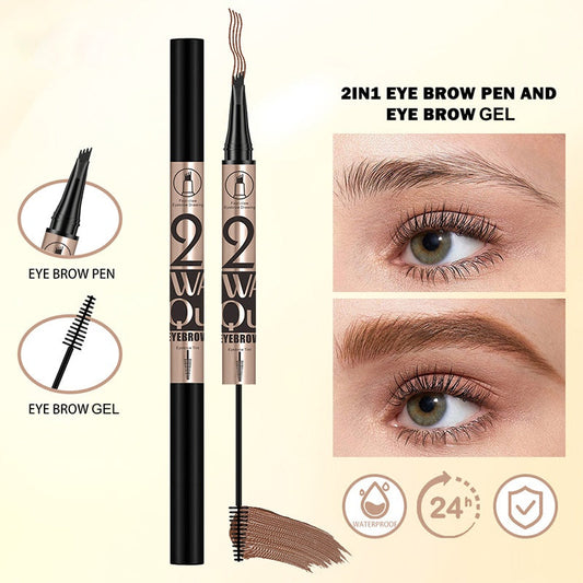 ✏️ LIMITED-TIME BUY 1 GET 1 FREE! ✨ 2-in-1 Waterproof Eyebrow Pencil – Fork-Tip, Long-Wearing, Natural Brows 🖤