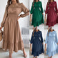 💎 50% OFF – NEW ARRIVAL! 💎 Women's Long-Sleeve Smocked Ruffle Maxi Dress – Flowy, Romantic & Effortlessly Elegant 👗✨