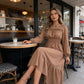 💎 50% OFF – NEW ARRIVAL! 💎 Women's Long-Sleeve Smocked Ruffle Maxi Dress – Flowy, Romantic & Effortlessly Elegant 👗✨