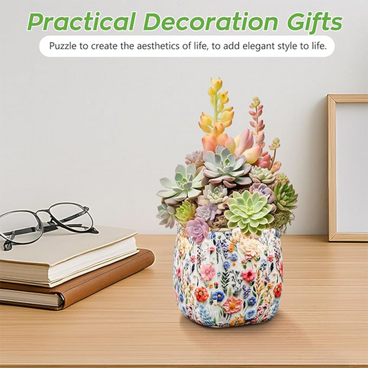 💎 50% OFF! 💎 3D Puzzle Vase – Intricate Jigsaw Design, Durable ABS & Perfect for Succulents or Desk Decor 🌱🧩