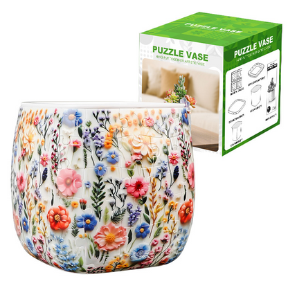 💎 50% OFF! 💎 3D Puzzle Vase – Intricate Jigsaw Design, Durable ABS & Perfect for Succulents or Desk Decor 🌱🧩
