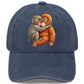 💎 40% OFF! 💎 Vintage Cute Animal Print Baseball Cap – Adjustable, Soft Washed Fabric & Adorable Monkey Hug Design 🐒❤️