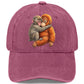 💎 40% OFF! 💎 Vintage Cute Animal Print Baseball Cap – Adjustable, Soft Washed Fabric & Adorable Monkey Hug Design 🐒❤️