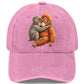 💎 40% OFF! 💎 Vintage Cute Animal Print Baseball Cap – Adjustable, Soft Washed Fabric & Adorable Monkey Hug Design 🐒❤️