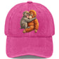 💎 40% OFF! 💎 Vintage Cute Animal Print Baseball Cap – Adjustable, Soft Washed Fabric & Adorable Monkey Hug Design 🐒❤️