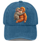 💎 40% OFF! 💎 Vintage Cute Animal Print Baseball Cap – Adjustable, Soft Washed Fabric & Adorable Monkey Hug Design 🐒❤️