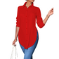 💎 50% OFF! 💎 Women's Long Sleeve Shirt with High-Low Hem – Elegant Button-Down, Side Slits & Premium Soft Fabric 👚✨
