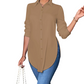 💎 50% OFF! 💎 Women's Long Sleeve Shirt with High-Low Hem – Elegant Button-Down, Side Slits & Premium Soft Fabric 👚✨