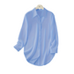 💎 50% OFF! 💎 Women's Long Sleeve Shirt with High-Low Hem – Elegant Button-Down, Side Slits & Premium Soft Fabric 👚✨