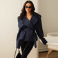 💎 60% OFF! 💎 Long Sleeve Wrap Jacket with Wide Lapel – Structured Silhouette, Adjustable Belt & Wrinkle-Resistant Elegance 🌟🧥