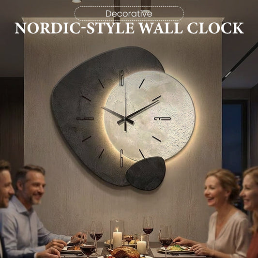 🕰️ 50% OFF NOW! Nordic-Style Wall Clock – Silent Quartz, Warm LED Backlight & Modern Artistic Design for Living Room & Bedroom 🏡✨