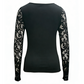 💎 60% OFF! 💎 Women's Sexy Cutout Lace Sleeve Top – Edgy Buckle Detail, Stretch Fit & Romantic Sheer Sleeves 🔥🖤