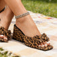 💎 60% OFF! 💎 Square Toe Leopard Slip-On Heeled Sandals – Block Heel, Bow Detail & Bold Print (Sizes 36–43) 👠🐆