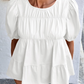 🎀 50% OFF NOW! ✨ Women's Puff Sleeve Smocked Peplum Top – Romantic Fit, Flowy Tiered Hem & Chic White Style 👗