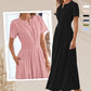 💎 50% OFF! 💎 Women's Boho Chic Smocked Waist Maxi Dress – Flowy Tiered Skirt, Notched V-Neck & Breathable Fabric