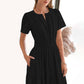 💎 50% OFF! 💎 Women's Boho Chic Smocked Waist Maxi Dress – Flowy Tiered Skirt, Notched V-Neck & Breathable Fabric