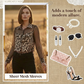 💎 50% OFF! 💎 Women's Leopard Print Shirt with Contrast Mesh – Long Sleeve, Flattering Fit & Office-to-Evening Versatility