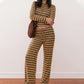 💎 60% OFF! 💎 Women's Striped Knit 2-Piece Set – Soft Stretch Fabric, Button Crop Top & Drawstring Pants