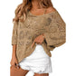 💎 50% OFF! 💎 Women's Summer Crochet Openwork Top – 3/4 Sleeve, Relaxed Fit & Breathable Cotton-Blend Knit