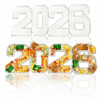 💎 50% OFF! 💎 Large Fillable Number Decor Box – Gold Metallic 2026 Party Centerpiece for Graduation, NYE & Milestones