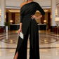 💎 50% OFF! 💎 Women's Elegant One-Shoulder Jumpsuit – Wide-Leg Flow, Wrap Skirt Detail & Premium Breathable Fabric