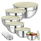 🥣 50% OFF NOW! 🔪 6 Stainless Steel Bowls with 3 Grater Accessories – Various Sizes, Airtight Lids & Stackable ✨