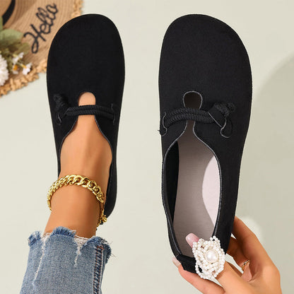 👠 LIMITED TIME: 50% OFF! 🔥 Slip-On Faux Suede Flats for Women – Timeless Rope Knot Design in Black & Beige 🍂