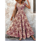 🦋 LIMITED-TIME 50% OFF! ✨ V-Neck Floral Maxi Dress – Smocked, Bohemian ✨
