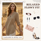 💎 FLASH SALE -50% on Stylish V-Neck Side Slit Top! 💎 Relaxed & Flowy Fit with Adjustable Sleeves for Chic Everyday Wear✨