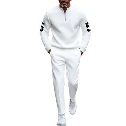 💎 -50% ON MEN'S HALF-ZIP TRACKSUIT! 💎 Slim Athletic Fit, 3D Print Details & Breathable 2-Piece Set
