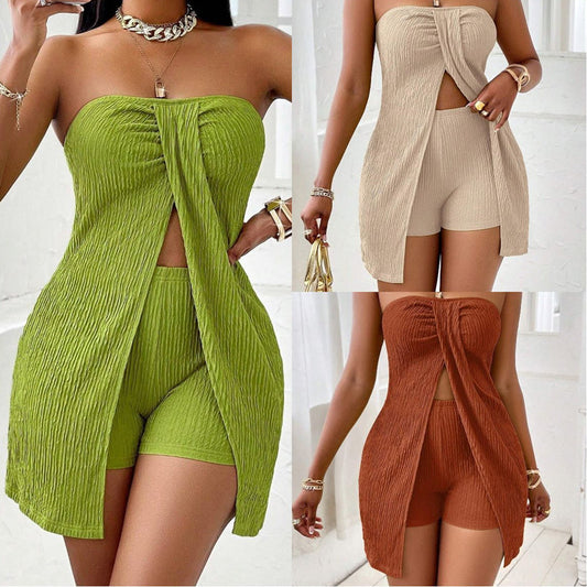 💎 -50% ON STRAPLESS SPLIT HEM SET! 💎 Sexy & Sophisticated 2-Piece Outfit for Brunch & Nights Out