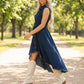 💎 -50% ON SLEEVELESS DENIM DRESS! 💎 High-Low Hem, Adjustable Waist & Premium Cotton for Summer Style 👗☀️