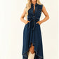 💎 -50% ON SLEEVELESS DENIM DRESS! 💎 High-Low Hem, Adjustable Waist & Premium Cotton for Summer Style 👗☀️