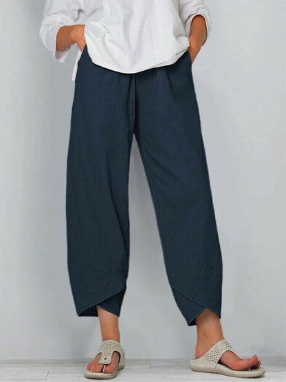 💎 -50% VINTAGE ASYMMETRICAL PANTS! 💎 Elastic Waist, Deep Pockets & Unique Cut – Casual Comfort Redefined
