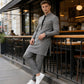 💎 -50% ON MEN'S MODERN MANDARIN COLLAR TUNIC & PANTS SET! 💎 Double-Breasted Accent, Premium Fabric & Coordinated Look ✨